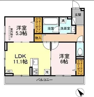 DPaina鴨居II【3階】の間取り