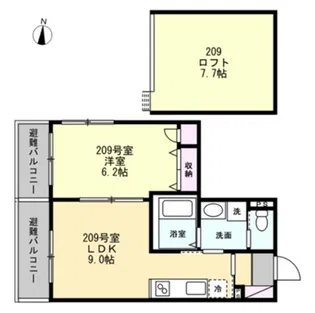 Floracion中山【209号室】の間取り