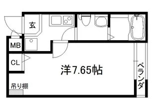 フラッティ千本下長者町【3階】の間取り