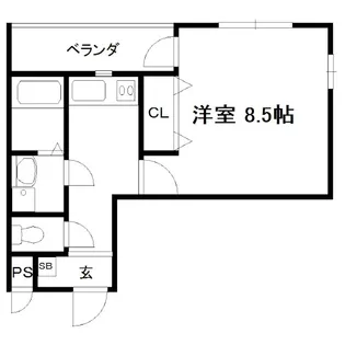 CROSS北大路【101号室】の間取り