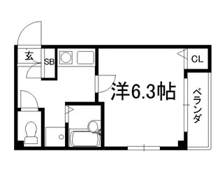 西陣パークハイツ【3階】の間取り