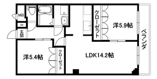 カサ・フェルメール【206号室】の間取り