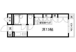 セレーネ田辺Ⅲ-B【2507号室】の間取り