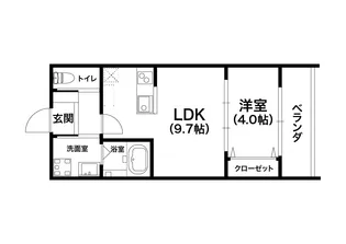 LAND LIGHT新田辺【202号室】の間取り