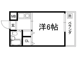 聚楽PATIO 【407号室】の間取り