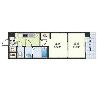 エステムコート京都二条【603号室】の間取り