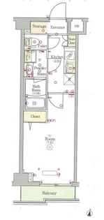 スカイコートグレース新宿中落合【213号室】の間取り