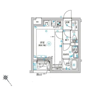 ベルシードステアーアルファ西日暮里【102号室】の間取り