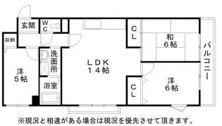 城南マンションⅡ【206号室】の間取り