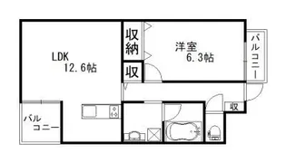 グランドレジデンス泉佐野駅前【202号室】の間取り