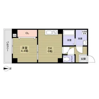 グランパシフィック梅南【4階】の間取り