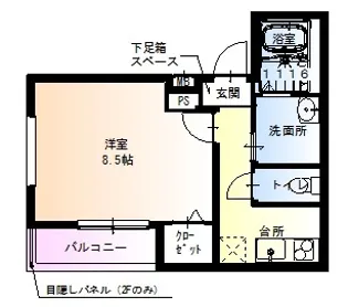フジパレス長居Ⅶ番館【1階】の間取り