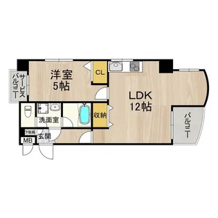 フェルザ今宮戎【5階】の間取り