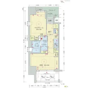 エステムプラザ難波EASTⅡブレスト【4階】の間取り