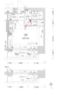 エグゼ難波南2【9階】の間取り