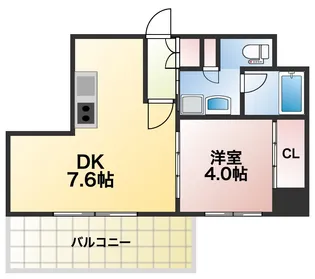 エスライズ難波Ⅲ【10階】の間取り