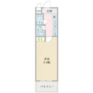 プロシード長居公園通【8階】の間取り