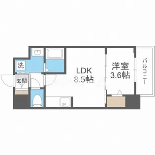 クローバー・グランデ玉造【6階】の間取り