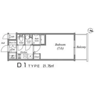 エスリード難波ザ・ゲート【14階】の間取り