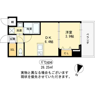 ヴィーナス今里【7階】の間取り