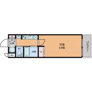 アドバンス難波ウインズ【10階】の間取り