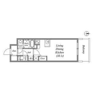 MELDIA CREST TAPP NAMBA-WEST【11階】の間取り