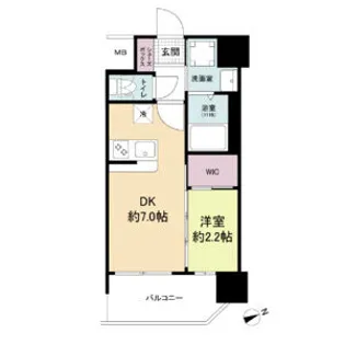 セレニテ難波ミラク壱番館【4階】の間取り
