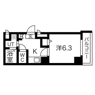 U-ro玉造【6階】の間取り