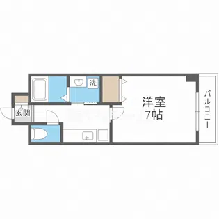 オーロラ・タワー難波【6階】の間取り