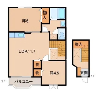 モンヴェルジェ【2階】の間取り