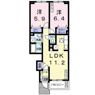 シャン・ノールⅦ【1階】の間取り