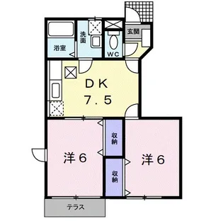 Primrose Hill A【1階】の間取り