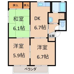 グリーンルーフ妙寺【2階】の間取り