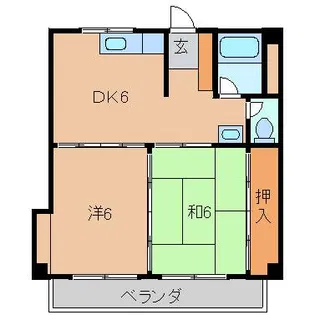 柿ノ木坂マンション【1階】の間取り