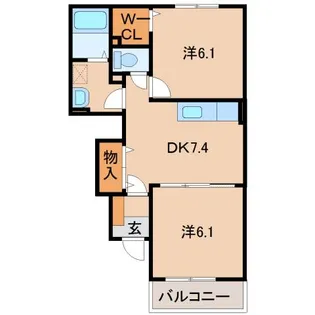 ヴェルジェA【1階】の間取り