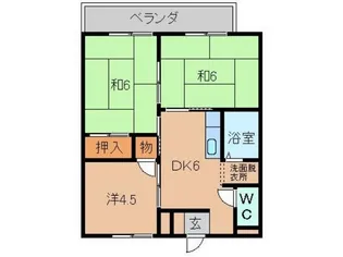 ハイツ柿の実Ⅰ【2階】の間取り
