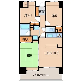 サンライズマンション和歌山Ⅰ 【10階】の間取り