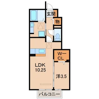 ディアフラットユング【1階】の間取り