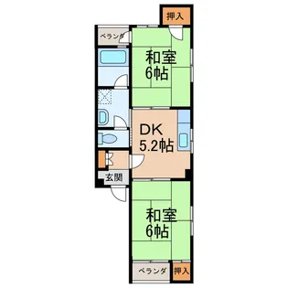 雄ノ湊ハイツ【3階】の間取り