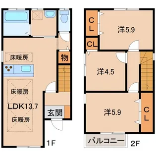 ヴィッレッタコート小松原の間取り