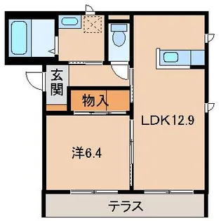 ヴィレッジ三年坂【1階】の間取り