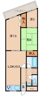 和歌山県和歌山市三木町中ノ丁【マンション】の間取り