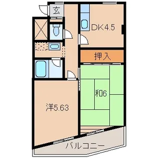 2DKの間取り画像