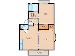 アンジェリーク中島【2階】の間取り
