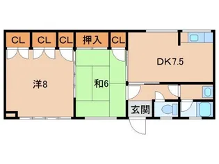 杉野アパート【1階】の間取り