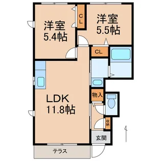 シャンブルM【1階】の間取り