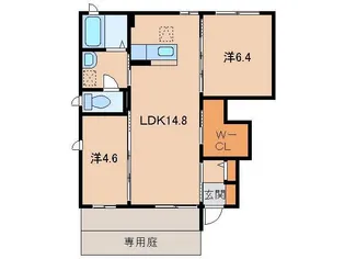 メゾンクレール【1階】の間取り
