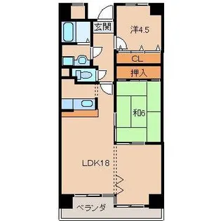 2LDKの間取り画像