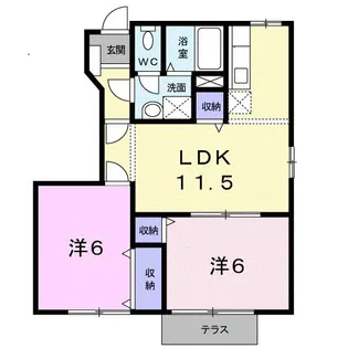 シェリジェ ミムラⅡ【1階】の間取り