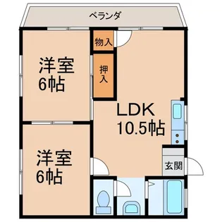 グランディール西浜【2階】の間取り